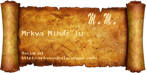 Mrkva Mihály névjegykártya